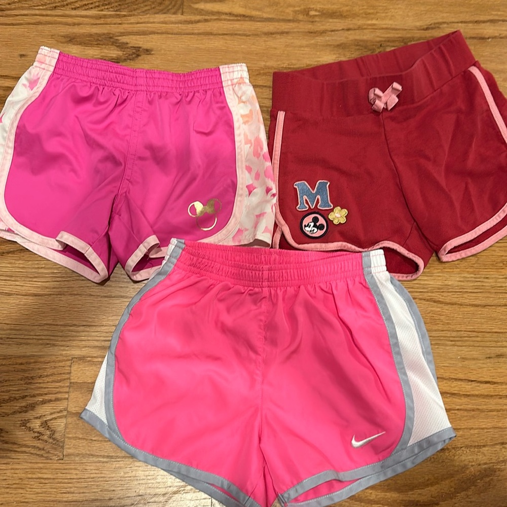 3 pairs of shorts - size 5/6 - Nike, Disney, Hanna Anderson
